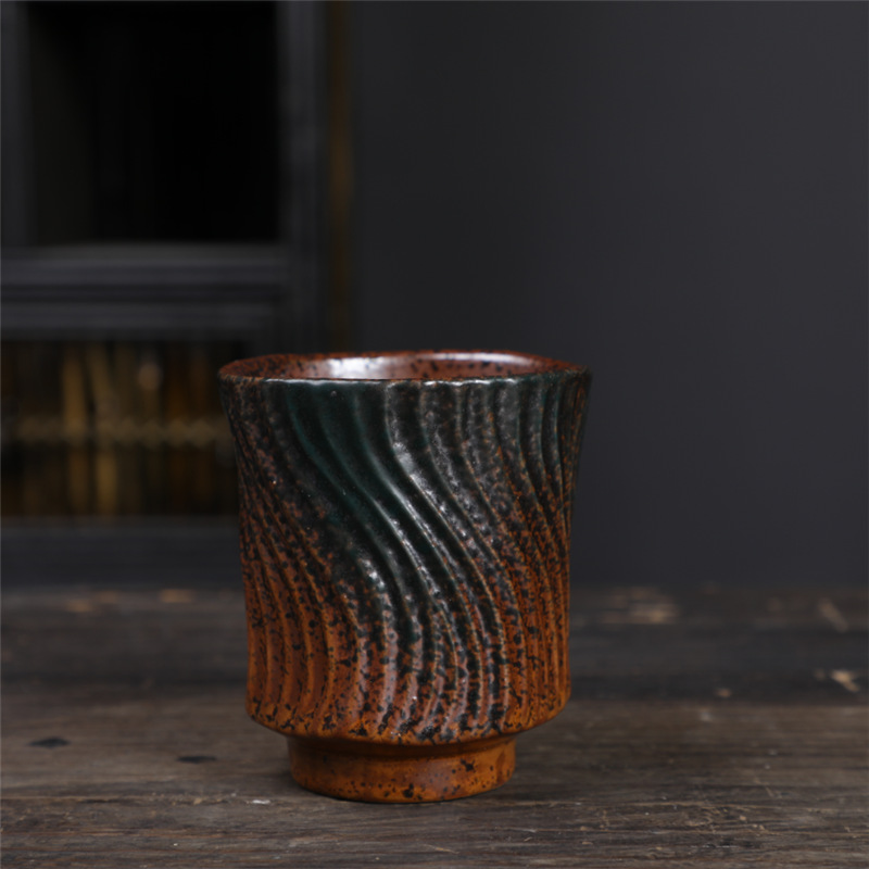 Línea boca redonda taza de té 150ml - spray verde