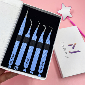 JOMAY Private Label pinzette applicatore di plastica rosa per ciglia pinzette magnetiche sfuse confezionando pinzette per ciglia finte - Product Image 4