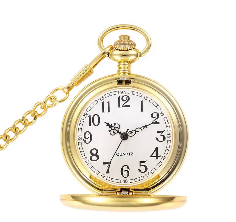 Relógio de bolso romano, relógio vintage liso de 37cm, com corrente e pingente, fob, presentes, relógios de aço, quartzo