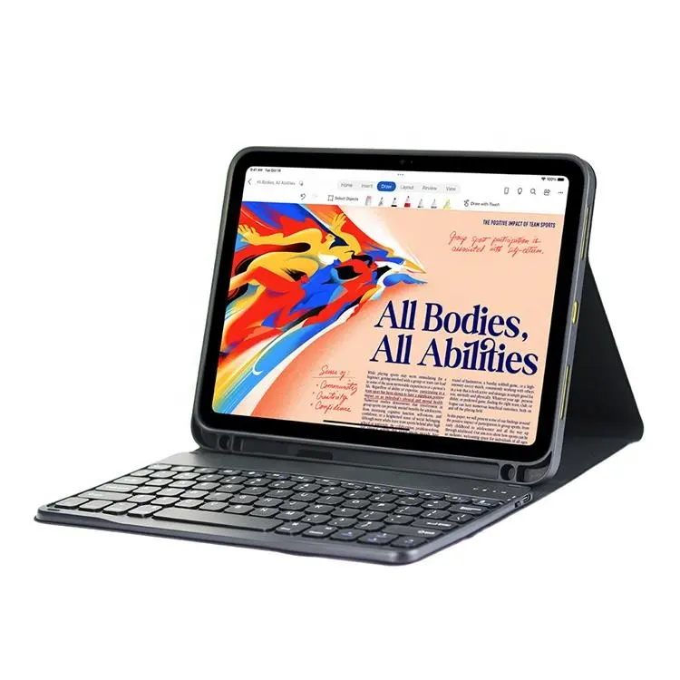 Casing Keyboard Tablet Bluetooth Yang Dapat Dilepas Casing Keyboard Dudukan Magnetik Multi-sudut Kulit TPU Nirkabel Bluetooth untuk iPad 10th Gen 10.9 I