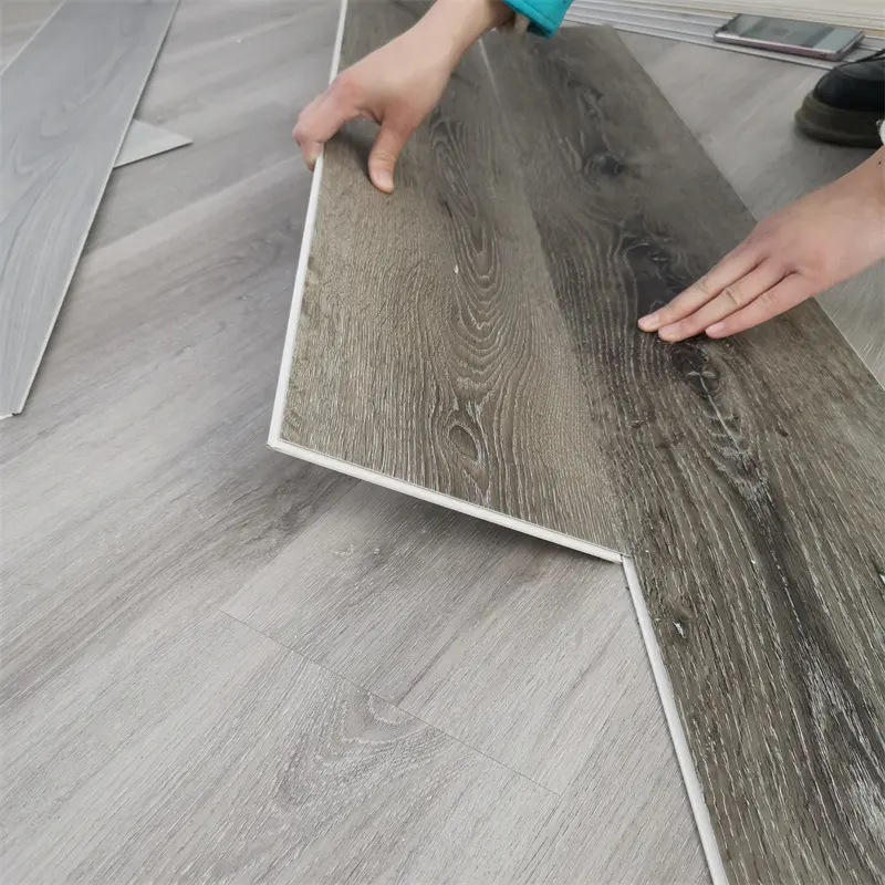 Piso de plástico, luxo interno 8mm 6mm 5mm 4mm à prova d'água, clique em vinil, pavimento lvt spc