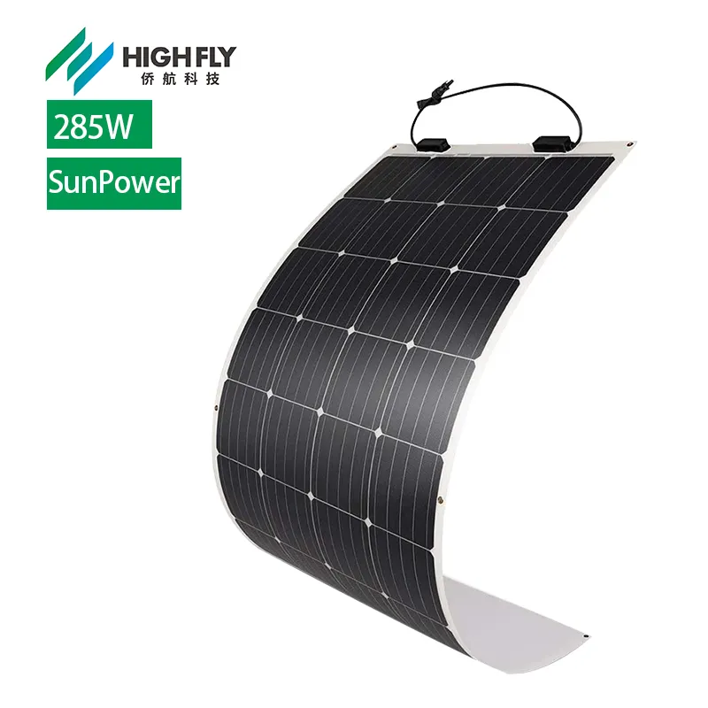 यूरोपीय संघ गोदाम उच्च गुणवत्ता वाले कारखाने प्रत्यक्ष सबसे अच्छी कीमत निविड़ अंधकार Sunpower 285W लचीला सौर पैनल