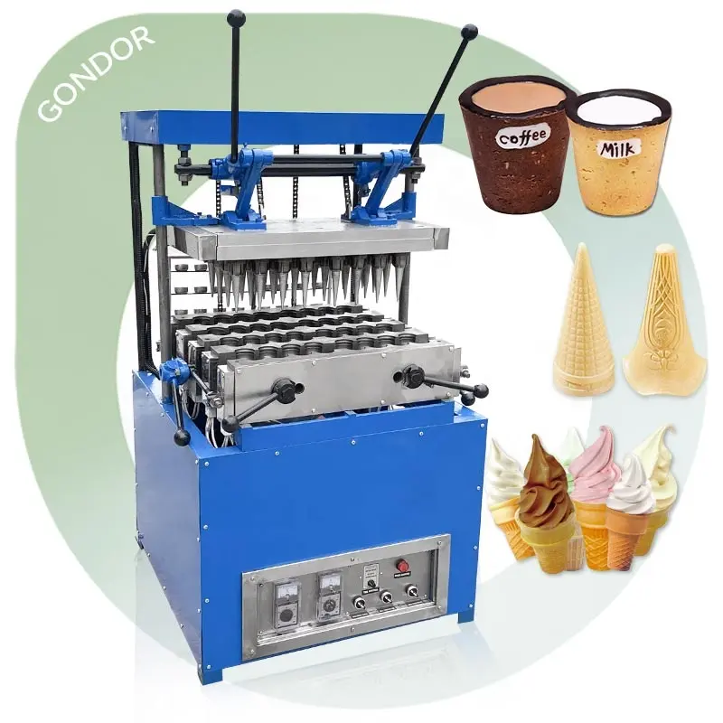 Semi Automático Wafer Bake Manual Comercial Waffle Cone Maker Mold Mini Ice Cream Fazer Máquina Para cone