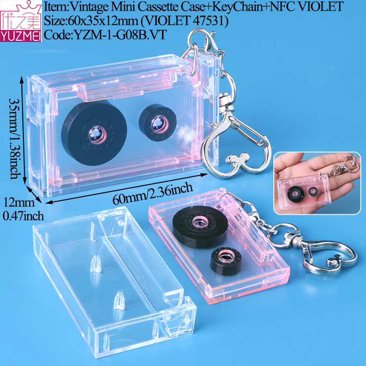 G08B Mini Cassette Case Violet With NFC