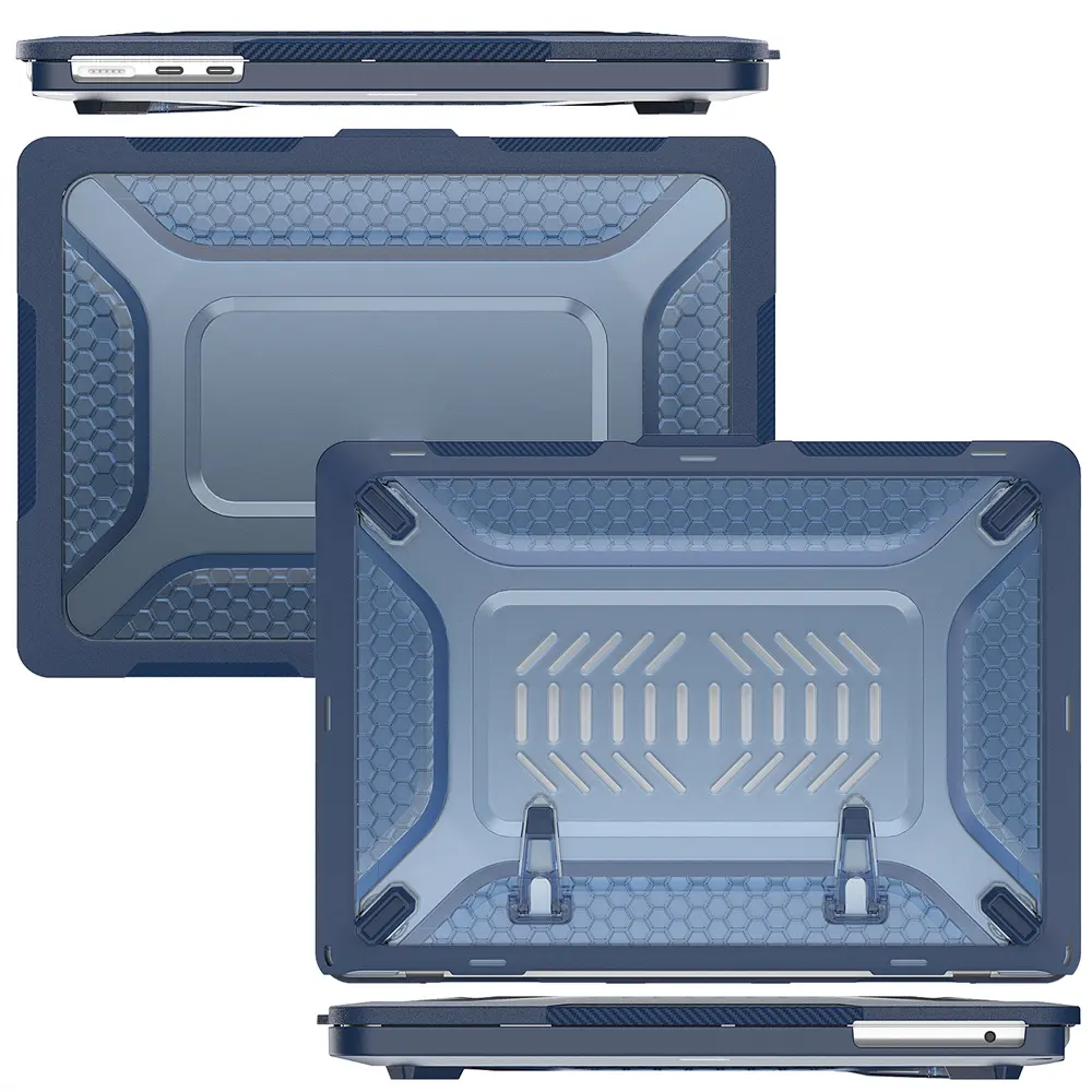 Dizüstü katlanır Tripod standı MacBook çantası hava 13.6 inç A2681 M2 buzlu TPU temizle PC sert koruyucu kabuk çanta kılıfı kollu