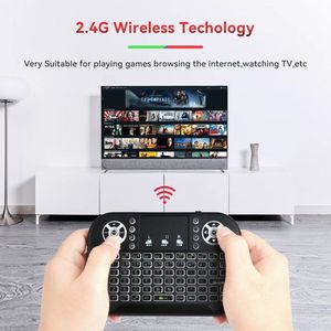 Topleo Mini teclado A8 LED Android TV Box accesorio colorido juego 2,4G RGB retroiluminado inalámbrico de mano Mini teclado - Product Image 2