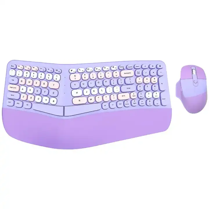 Teclado ergonômico Oem Split Teclado Teclado com fio Teclado ergonômico Pink Aluminium Wired Teclados ergonômicos