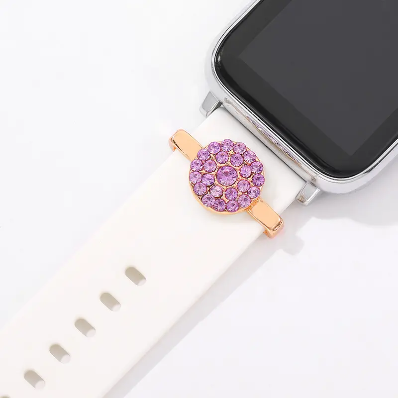 Breloques décoratives pour montre Apple, Bracelet en Silicone, jambe en métal, clous décoratifs pour montre, Bracelet de Sport