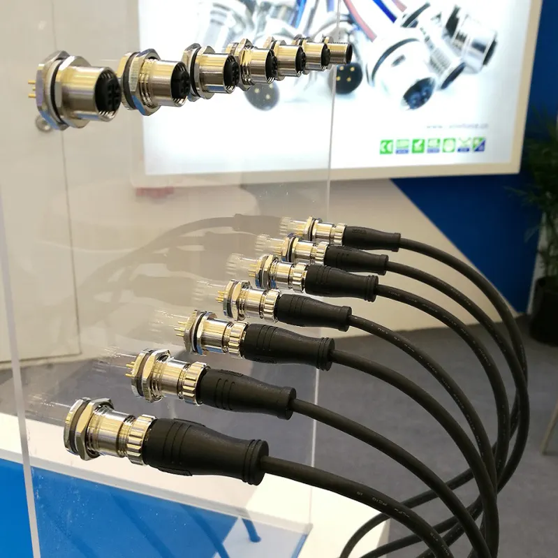 Cableforce M12 erkek dişi korumasız bağlantı kablosu 2 3 4 5 8 12 17 Pin M12 su geçirmez sensör dairesel kablo konektörü