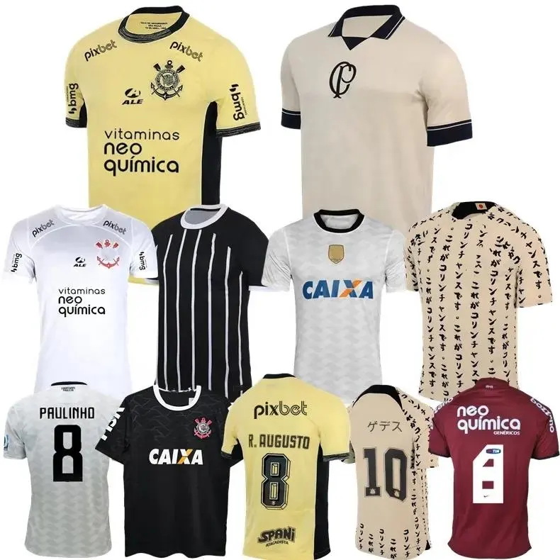 Camisa de futebol Corinthians 2023, camisa para o time de casa, Yuri Alberto Paulinho, 20, 21, 22, 23, terceiro