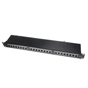 EXC high quality 19'' Cat5E CAT6 24 <strong>port</strong> 48 <strong>port</strong> blank <strong>patch</strong> <strong>panel</strong> with cable management RJ45 19 Inch 24 <strong>Port</strong> <strong>Patch</strong> <strong>Panel</strong> Used - Product Image 1
