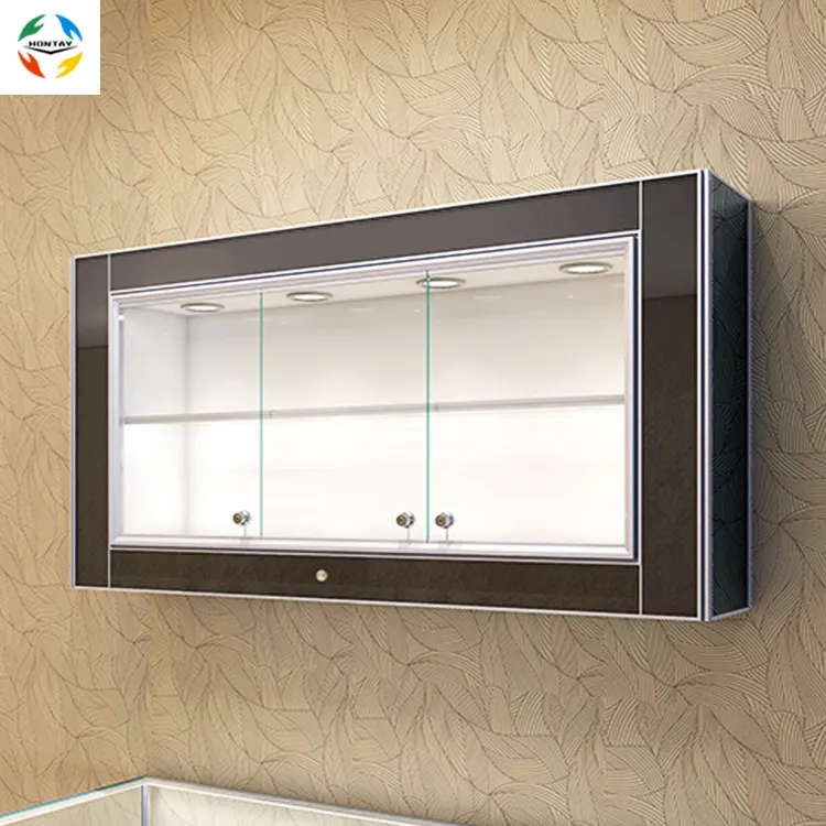 China Hot Sale New Shop Fitting Furniture Fully Assembled Jewelry Shopping Mall Wall Hanging Decorative Curio Display Cabinet
