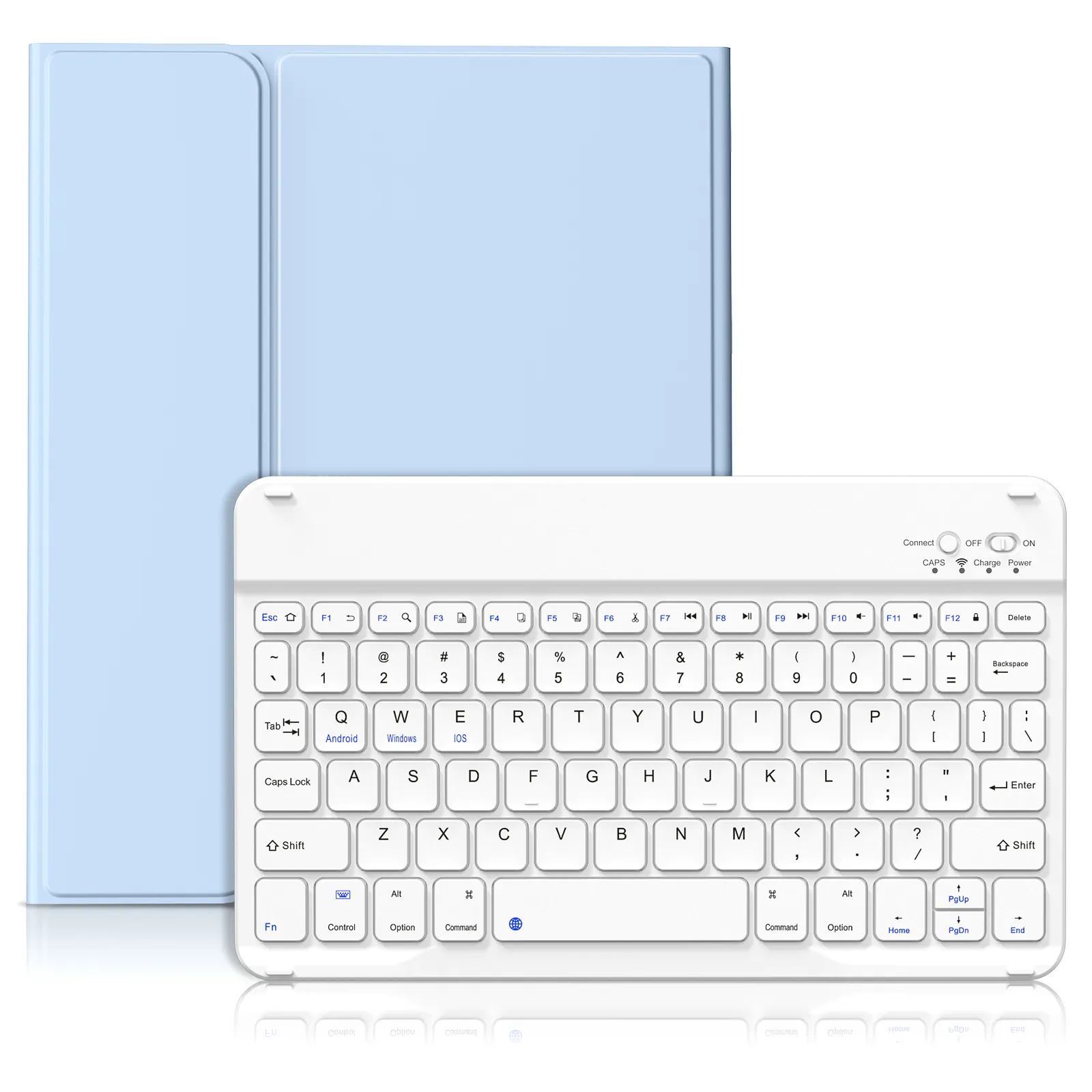 Casing Tablet pintar, untuk iPad Air generasi ke-5 untuk iPad 4th Gen dengan tempat pensil Keyboard Bluetooth