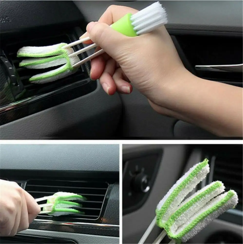 Carro plástico personalizado escova limpeza ferramenta carro ar condicionado ventilação obturador limpador