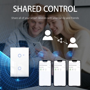 2.4GHz Wifi tường cảm ứng thông minh chuyển đổi đa-kiểm soát trắng đen 2 gang Glass bảng điều chỉnh ánh sáng chuyển đổi - Product Image 6