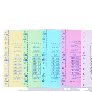Papel continuo de 3 capas de alta calidad para ordenador, formas de impresión rosa amarillo verde sin carbón