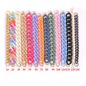 Newest Rainbow Color Acrylic Clasp Phone <strong>Chain</strong> Colorful Cuban Link Detachable Handbag <strong>Chain</strong> for Gift - Product Image 1