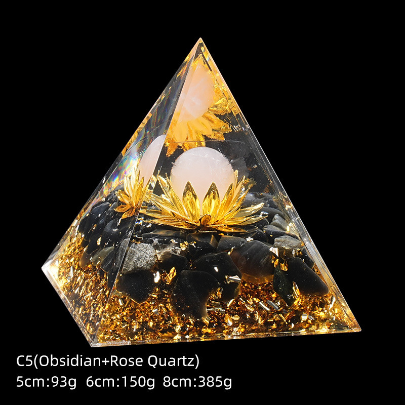 C5 quarzo rosa loto ossidiana