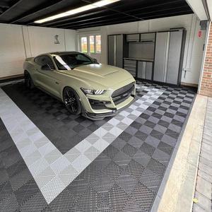 Non-Slip Interlocking Plastic Floor Tiles Garage Organization Interlocking Garage Floor Tiles Removable Garage Flooring