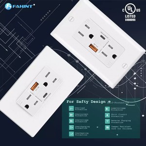 FTR15QC <strong>American</strong> Standard Quick Charge Pd 36w 3.0 Pd 3.0 <strong>Usb</strong> Multi Wall <strong>Socket</strong> <strong>Usb</strong> Type c Port Wall <strong>Socket</strong> with Usbquick Charge - Product Image 5