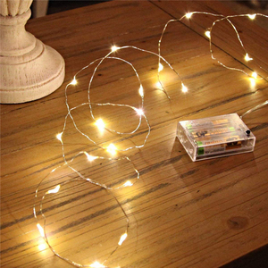 10m 100Led 3AA temporizador 6-18 Cadena de Luz Cobre plata alambre batería funciona con energía luz Led para Navidad decoración del hogar