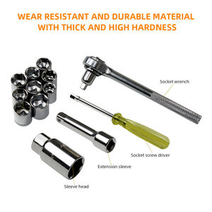 40pcs 1/4 Inch CR-V Ratchet Auto Repair Mechanic Wrench Sleeve <strong>Kit</strong> Hand <strong>Tools</strong> Toolbox Combination Socket Wrench <strong>Kit</strong> - Product Image 3