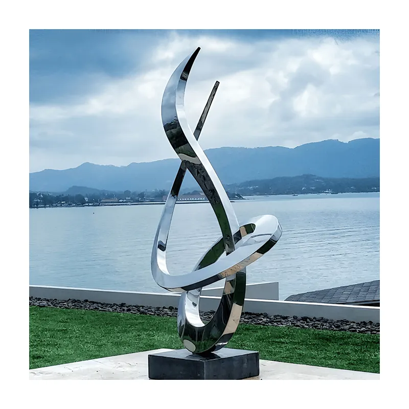 Personalizado OEM ODM moderno famoso gran jardín al aire libre decoración crecimiento arte Metal artesanía abstracta escultura de acero inoxidable