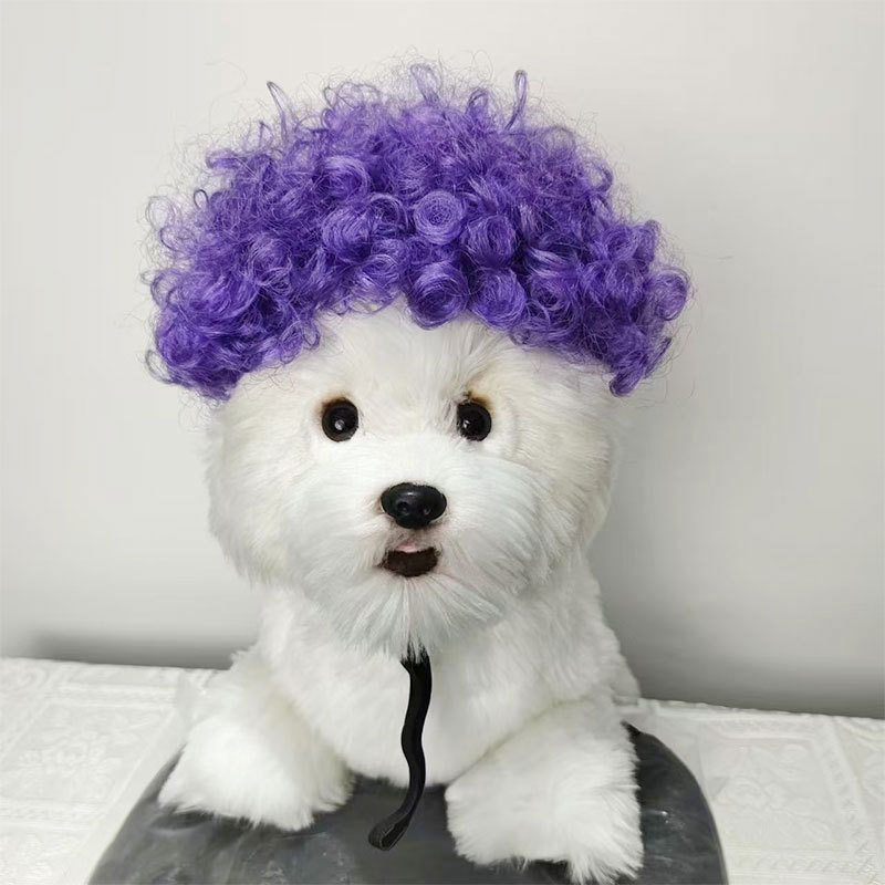 Dog wig with spiky purple hair (40g)