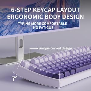 EWEADN bàn phím máy tính xách tay văn phòng chơi game Bàn phím máy tính xách tay 95% PBT đèn nền RGB bàn phím gõ êm chống bắn tung tóe trục Kailh mới - Product Image 2