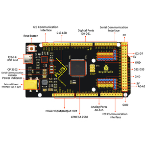 Keyestudio ATMEGA2560 Plus Controller Board for <strong>Arduino</strong> Mega 2560 R3 Development Board - Product Image 5