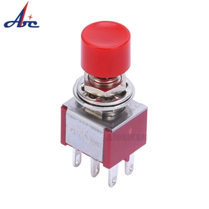 6mm 2A 250V DPDT DPDT 6 Pin molla di ritorno ON-(ON) interruttore a pulsante con interruttore a levetta momentanea di Reset colorato - Product Image 3