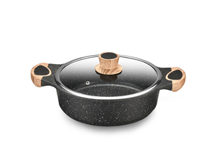 Hiçbir PTFE/PFOA Die Cast yapışmaz alüminyum TENCERE SETİ s TENCERE SETİ ile ahşap ve silikon kolu Tagine Pot kızartma tavası - Product Image 6
