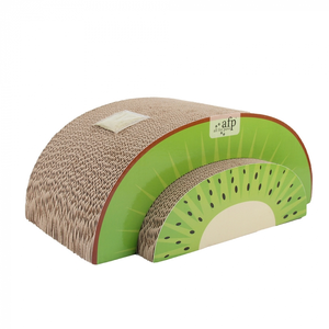 AFP Hot Sales Green Rush Set of 2 Watermelon Kiwi 2 in 1 Pet <strong>Cat</strong> <strong>Catnip</strong> Cardboard Scratcher