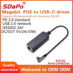 SDaPo P2C5V USB2.0 100Mbps LAN Lightning Powerline PCIRJ45からType C USBCからイーサネットアダプターコンバーター - Product Image 2