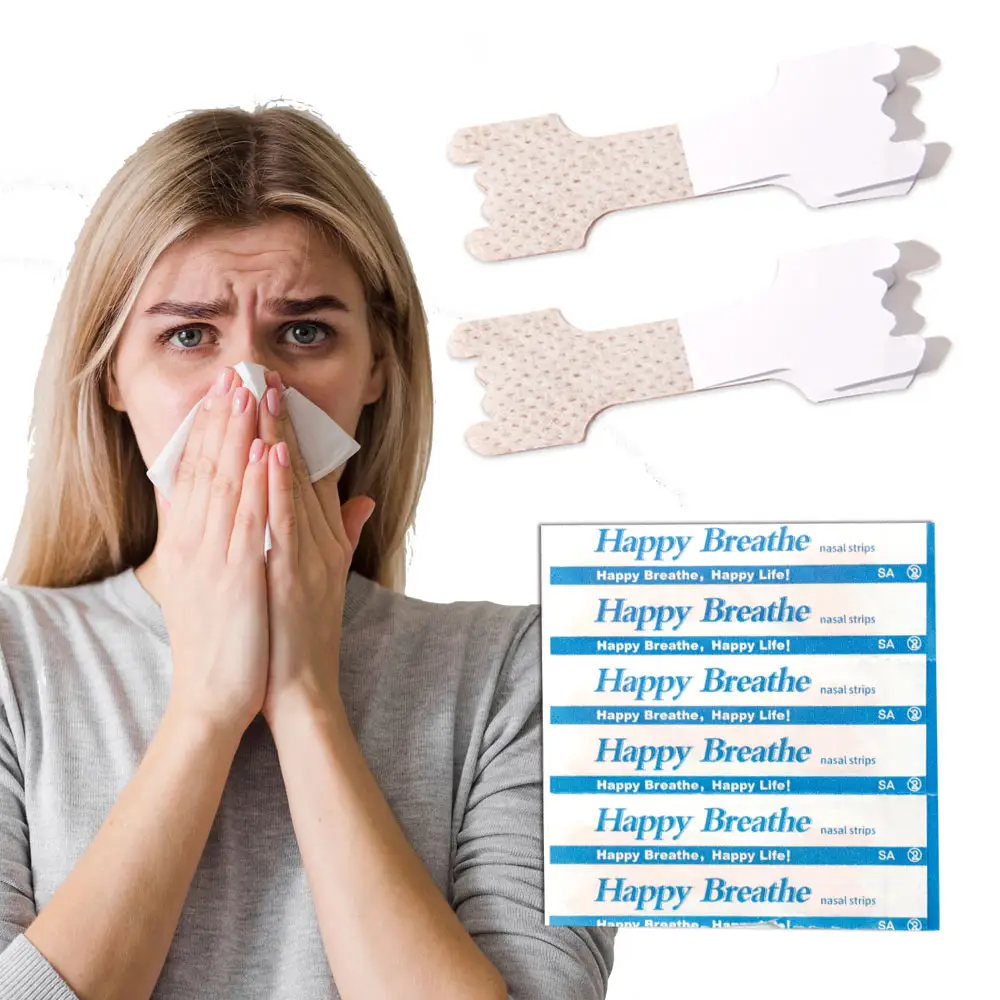 Fábrica fonte Alergia Alívio de tiras nasais para nariz bloqueado devido a alergias anti ronco