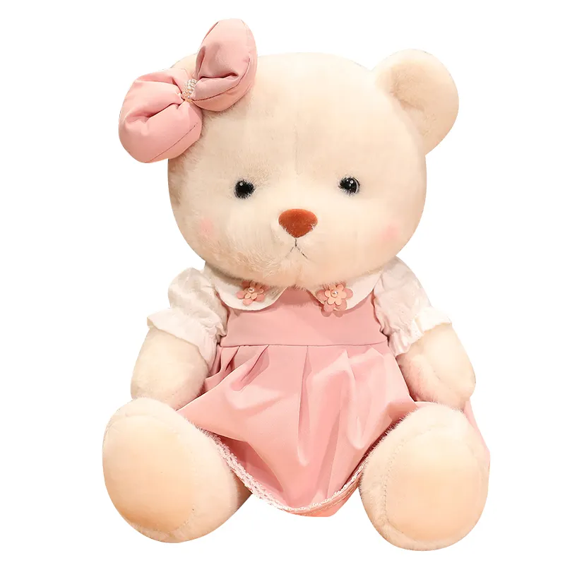 गलफुला भालू आलीशान खिलौना आलीशान भालू के साथ स्कर्ट मिनी क्लासिक भरवां पोशाक टेडी बियर आलीशान पशु खिलौना के साथ धनुष