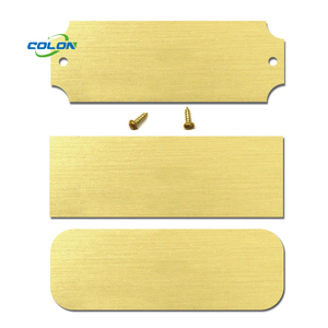 Trống biểu tượng tùy chỉnh kim loại Tên tấm trống nhãn Brushed Brass kim loại nhôm tên nơi cho khắc - Product Image 3