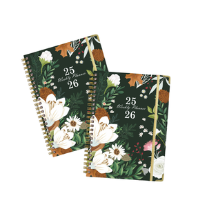 Cuaderno planificador mensual semanal personalizado de fábrica 2026, tapa dura, bobina en espiral, Bloc de notas, página de índice, cubierta de papel, diario A5, tamaño TY - Product Image 1