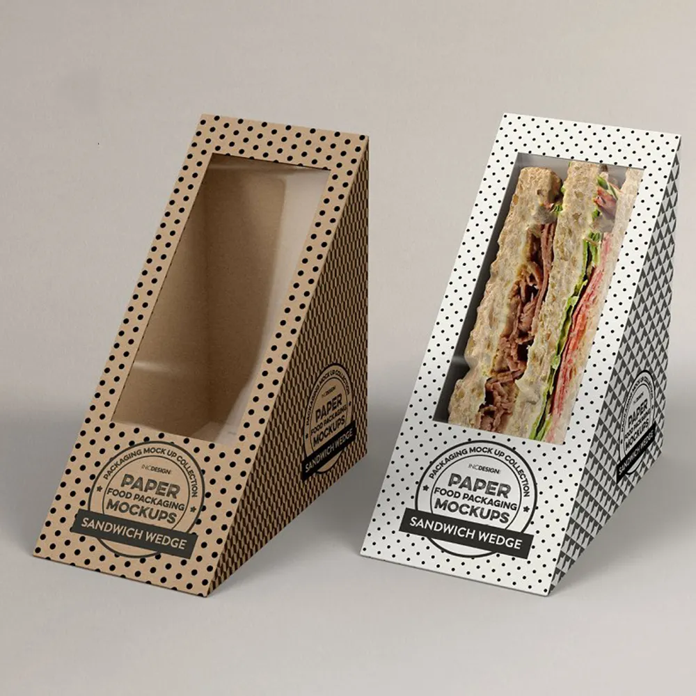 卸売印刷サンドイッチカッターボックスカスタマイズされたロゴ三角形サンドイッチボックス工場直販三角形サンドイッチ紙箱