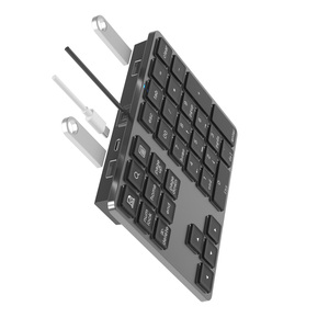 Teclado numérico pequeño de oficina, teclado gris, teclado financiero ABS, 34 teclas, teclado numérico con cable USB portátil con concentradores