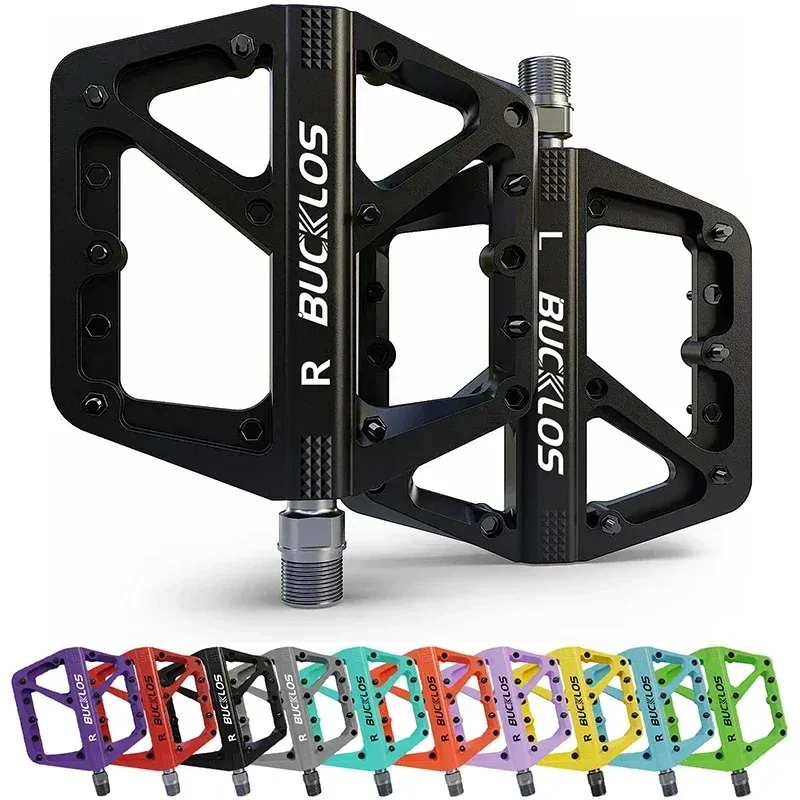 BUCKLOS pedali bici antiscivolo 9/16 "DU cuscinetto pedali Mountain Bike Nylon leggero Mtb pieghevole parti di biciclette in Nylon