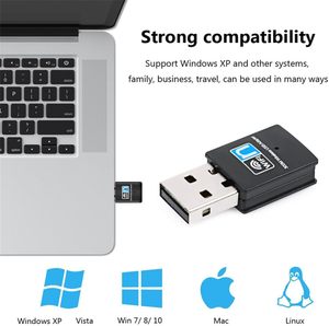 Desktop PC portatile finestre 10 8 7 XP MAC OS Wireless LAN scheda adattatore chiavetta USB 2.0 Dongle 300Mbps USB WiF adattatore - Product Image 5