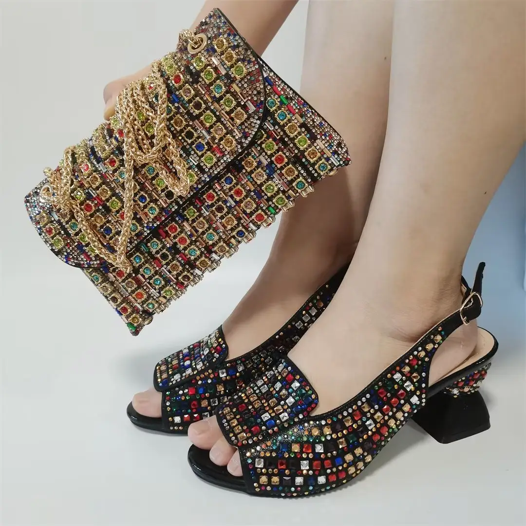 Chaussures italiennes à la mode pour dames chaussures et sacs assortis à un sac fourre-tout chaussures décontractées