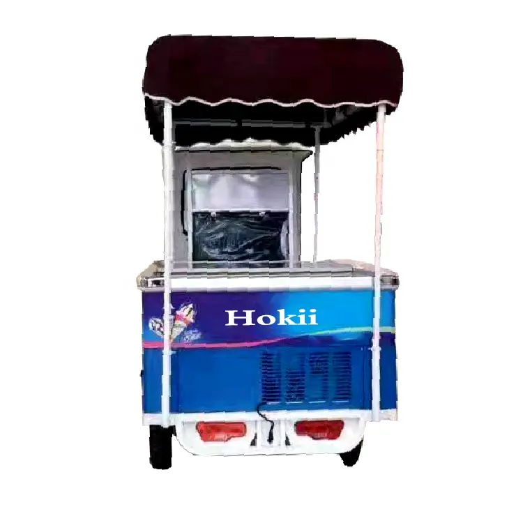 Hokii Brand ice cream tricycle with cooler box Cold drinks tricycle with cabin and ice cream tricycle sale