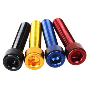 7075 6061 personalizado M2 M3 M4 M5 M6 métrico colorido Din912 botón cabeza hueca hexagonal tornillo de aluminio anodizado - Product Image 1