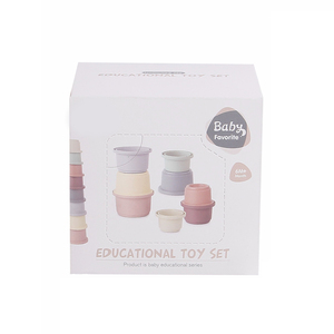 8pcs vừa lúa mì phong cách vòng xếp chồng ly đồ chơi giáo dục thiết lập cho bãi biển trong nhà phòng tắm sử dụng áp suất thấp PP vật liệu nhựa - Product Image 2