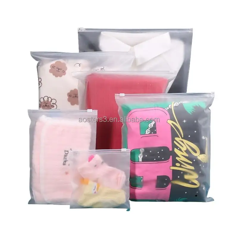 Bolsa de plástico resellable de alta calidad, bolsa con cremallera de impresión personalizada para ropa