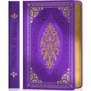 Taccuino per diario con bordo dorato con Logo personalizzato con copertina rigida in cartone sottile perfetto A5 - Product Image 4