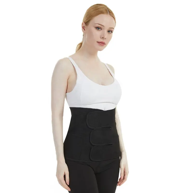 Custom Hot Sale Adjustable Fat Burning Slim Shaping Body Fitness Plus Size Women Trainer Belt Waist Trimmer With Pocket
