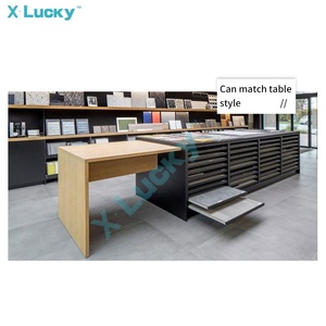 Lucky gavetas de granito rack deslizante tipo quartzo, amostra de mármore, unidade de gaveta, exibição de azulejos de cerâmica, armário de exibição
